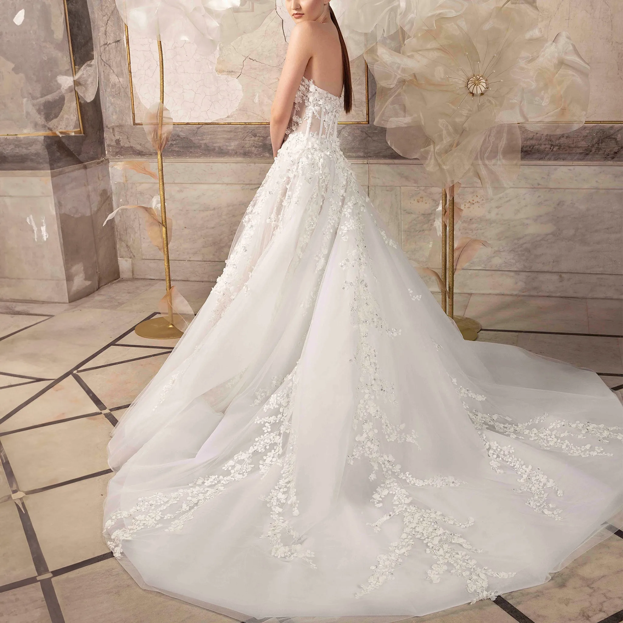 3D Flower Corset with Tulle Skirt