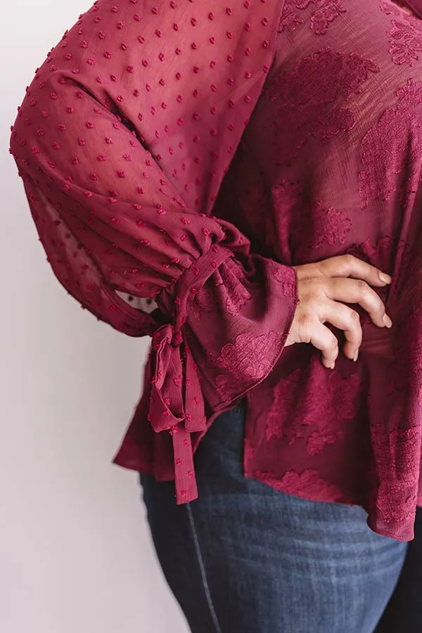 A Dozen Roses Shift Top In Wine Curves