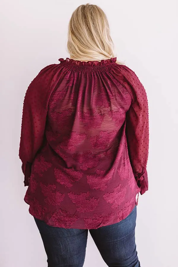 A Dozen Roses Shift Top In Wine Curves