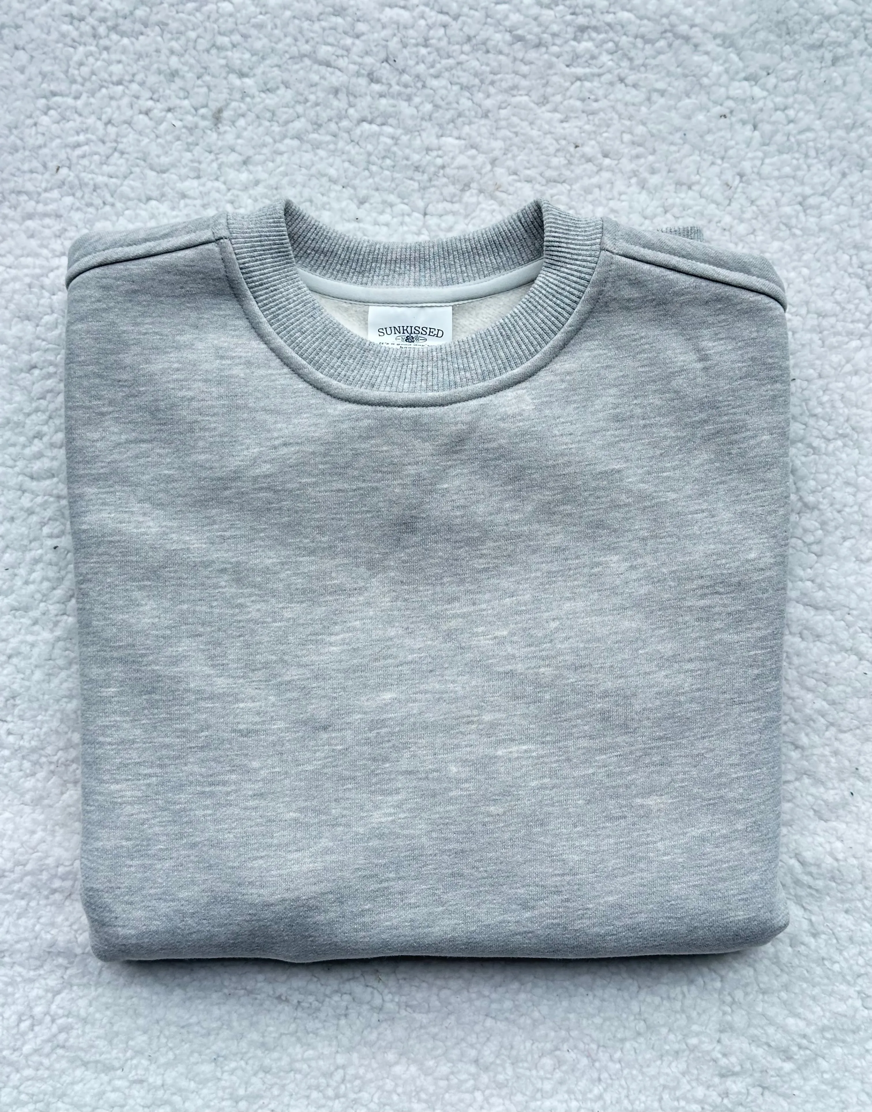 Afternoon Grey Basic Blank Sweatshirt