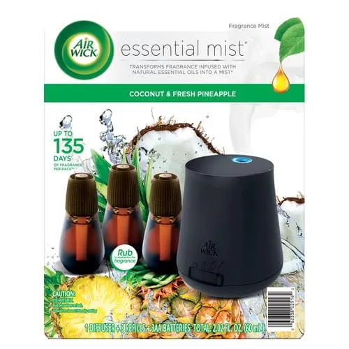 Air Wick Air Freshener Mist with Essential Oils 1 Diffuser   3 Refills-442148-0062338025162