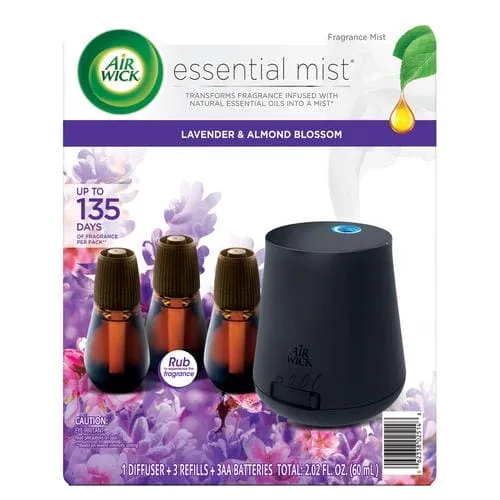 Air Wick Air Freshener Mist with Essential Oils 1 Diffuser   3 Refills-442148-0062338025162