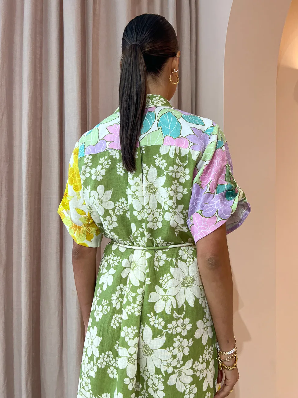 Alemais Elora Patchwork Shirtdress in Multi