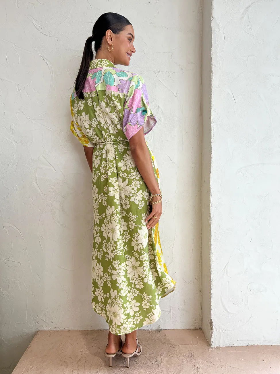 Alemais Elora Patchwork Shirtdress in Multi