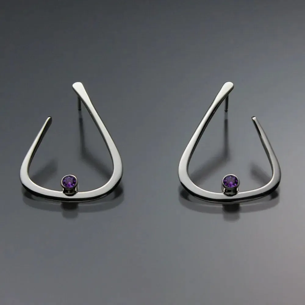 Amethyst Earrings EAR040SMSSAM Sterling Silver or 14K Gold by John Tzelepis Jewelry