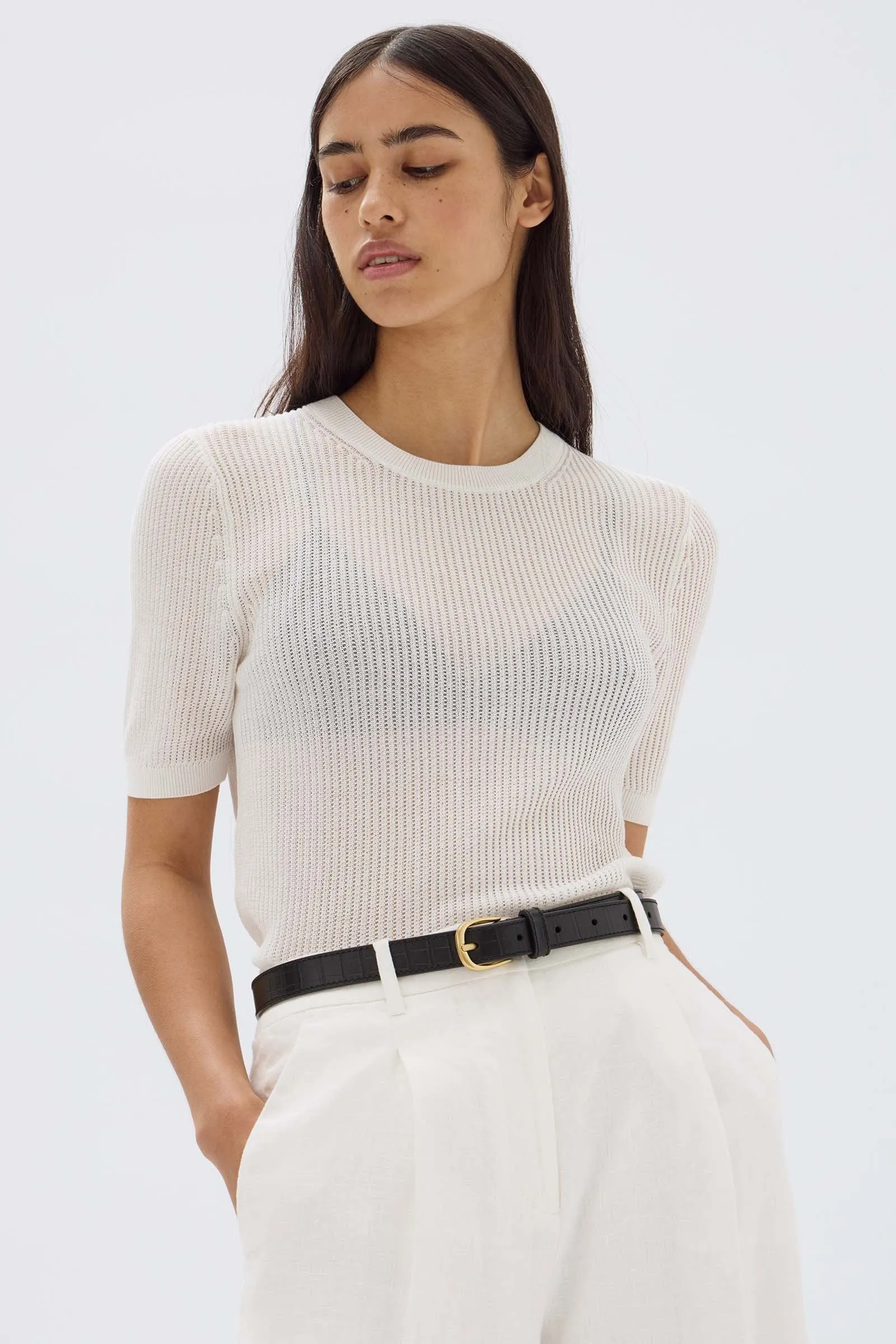 Belle Knit Short Sleeve Tee