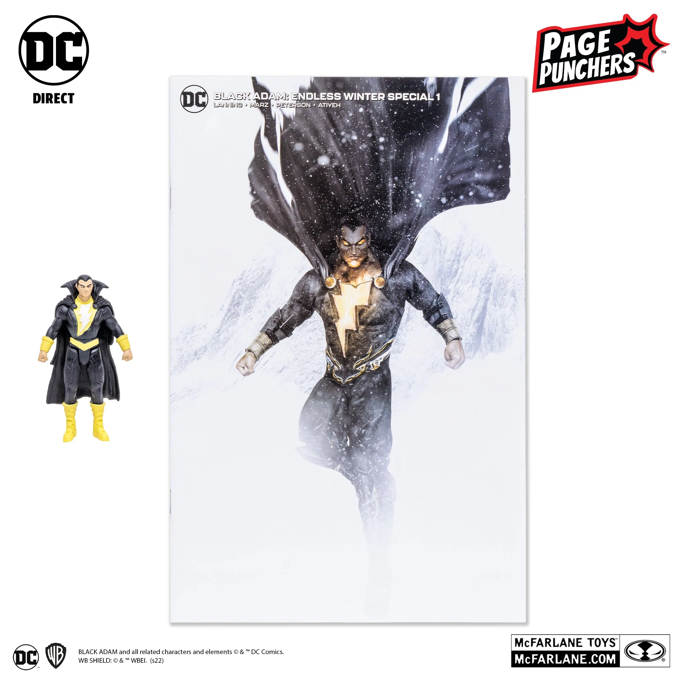 Black Adam Page Punchers 3" Inch Action Figure with Black Adam: Endless Winter #1 Comic Book - (DC Direct) McFarlane Toys