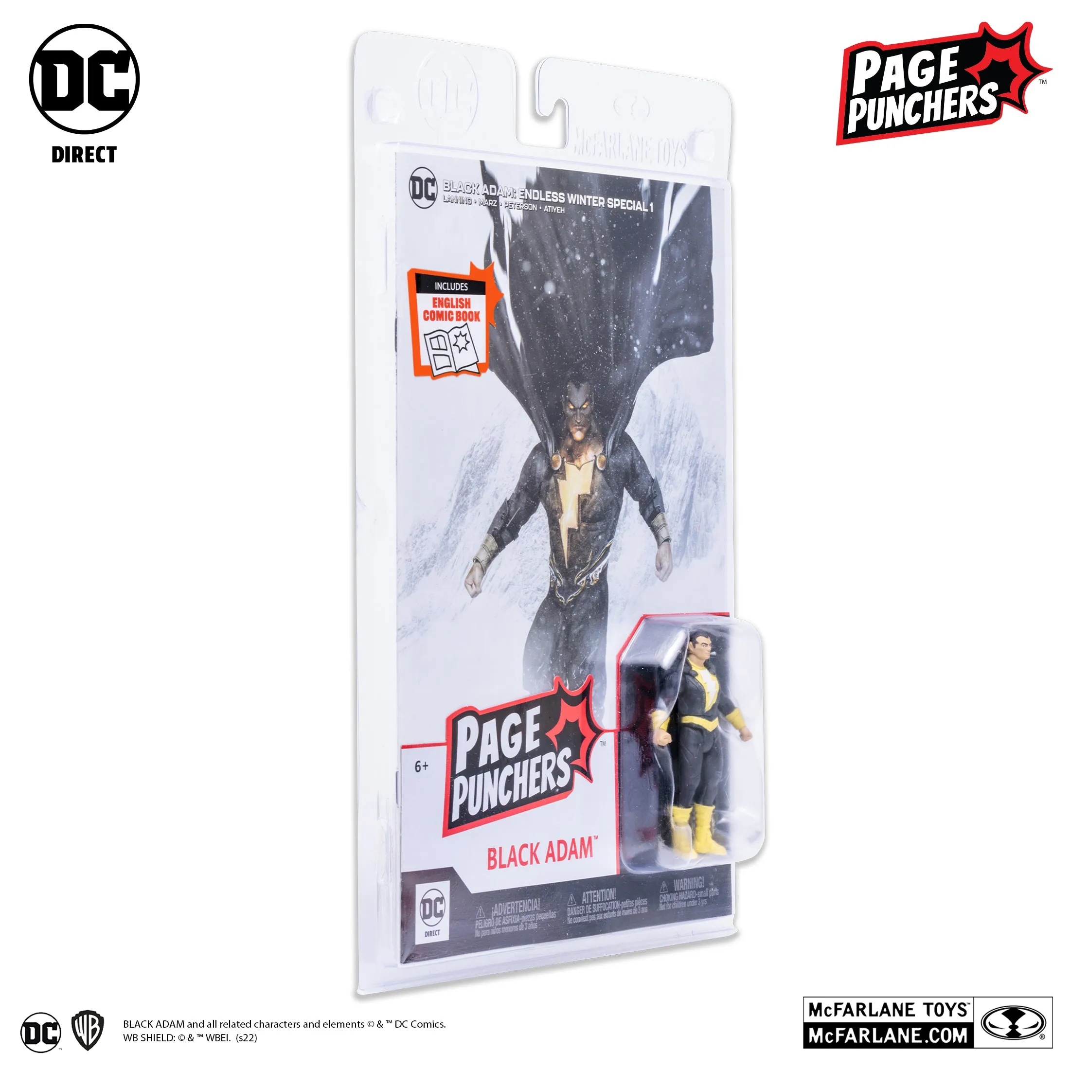 Black Adam Page Punchers 3" Inch Action Figure with Black Adam: Endless Winter #1 Comic Book - (DC Direct) McFarlane Toys