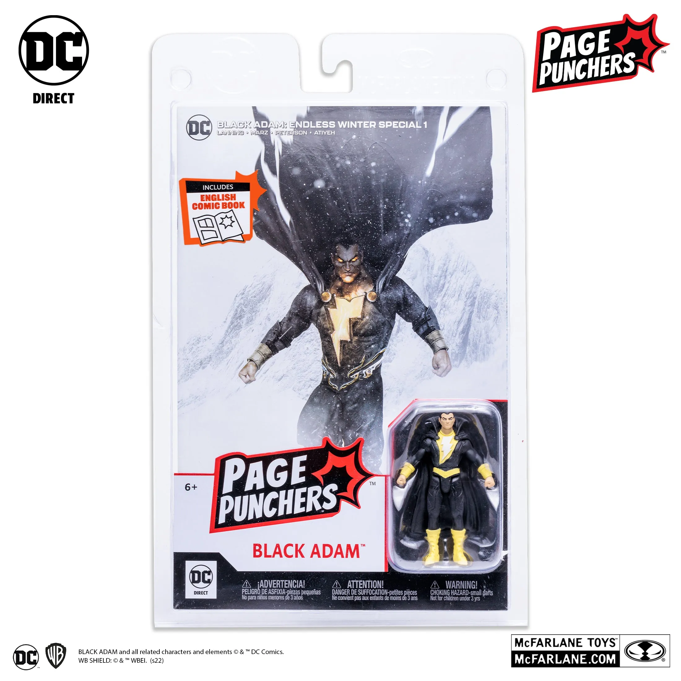 Black Adam Page Punchers 3" Inch Action Figure with Black Adam: Endless Winter #1 Comic Book - (DC Direct) McFarlane Toys