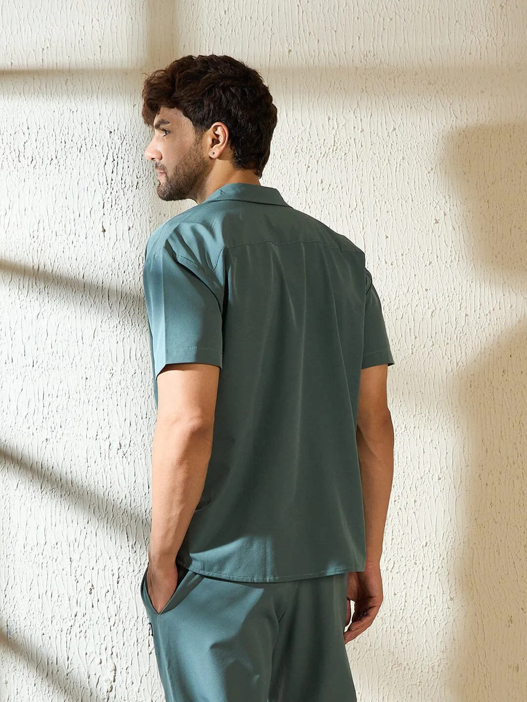 Cadet Blue Bowling Shirt