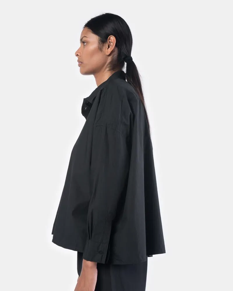 Drop Shoulder Panama Jacket in Black