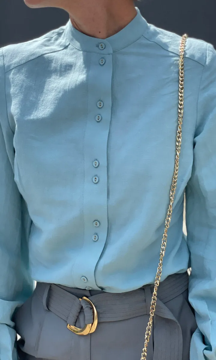 Feeling Good Shirt -  Linen Light Blue