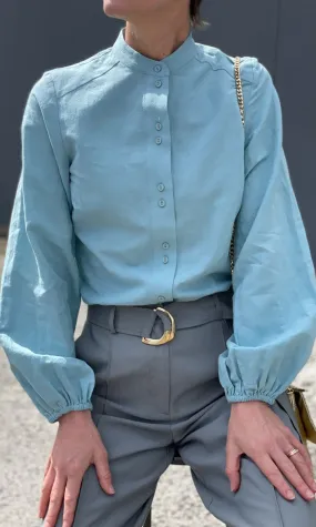 Feeling Good Shirt -  Linen Light Blue