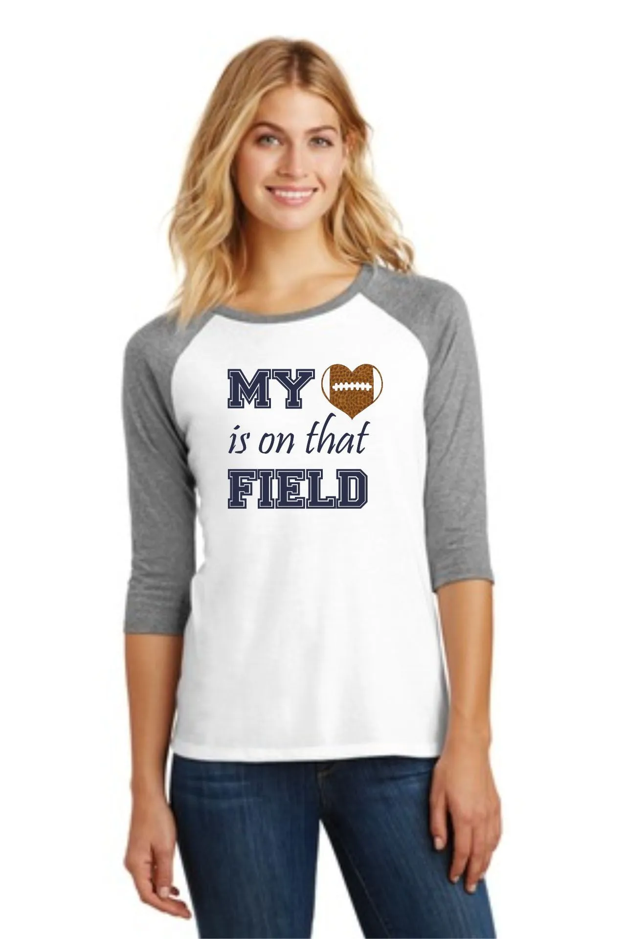 Football Raglan with Custom Number on Back