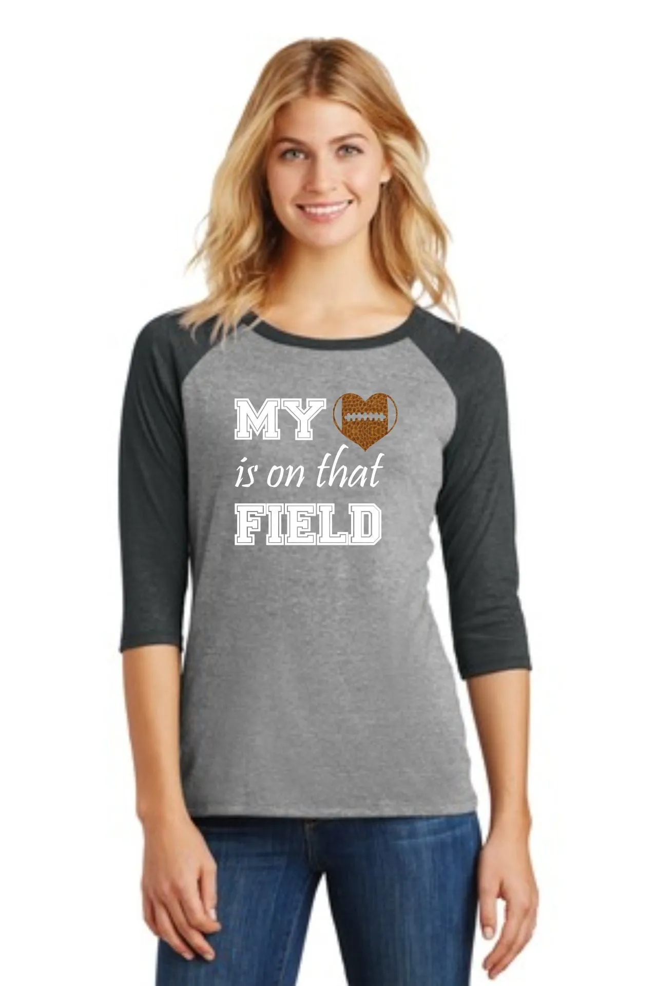 Football Raglan with Custom Number on Back