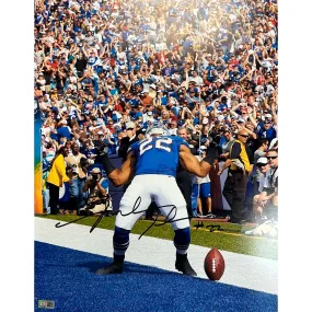 Fred Jackson Signed End Zone Blue Superman 16x20 Photo