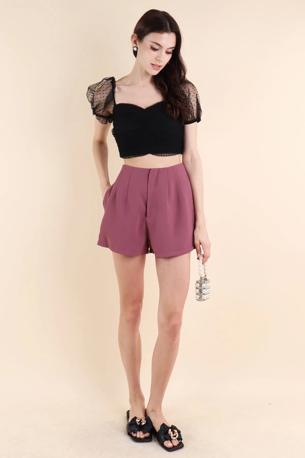 FREDA SEAMLESS BASIC SHORTS IN GRAPE