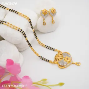 Freemen 1gm AD Heart mangalsutra for women - FWGM76