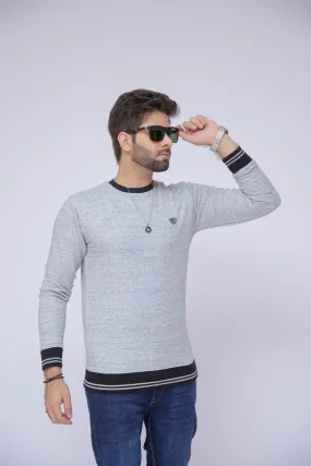 GREY TEXTURED  SWEAT SHIRT