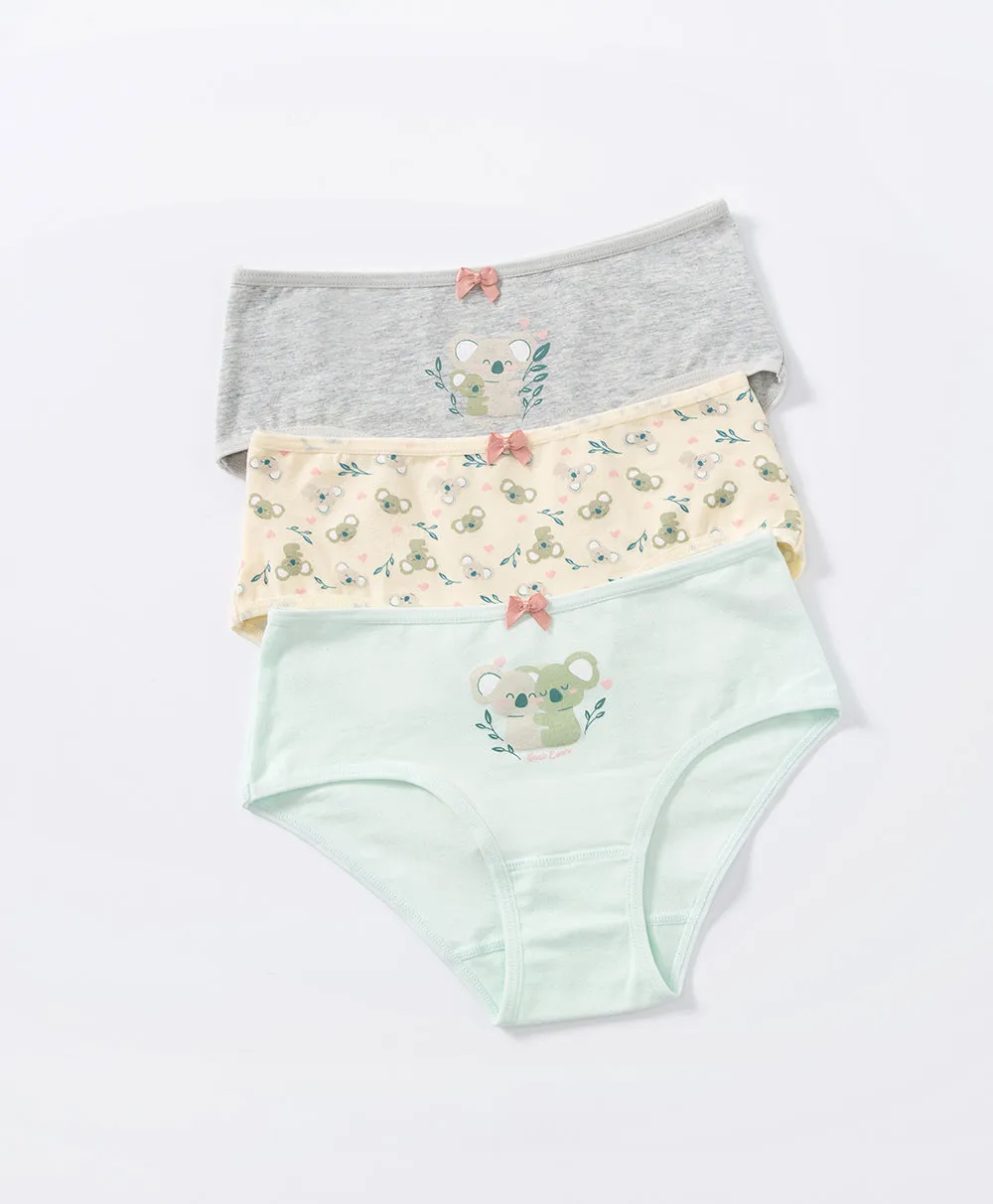 Junior Best Koala Girl Mini 3-pack Panties