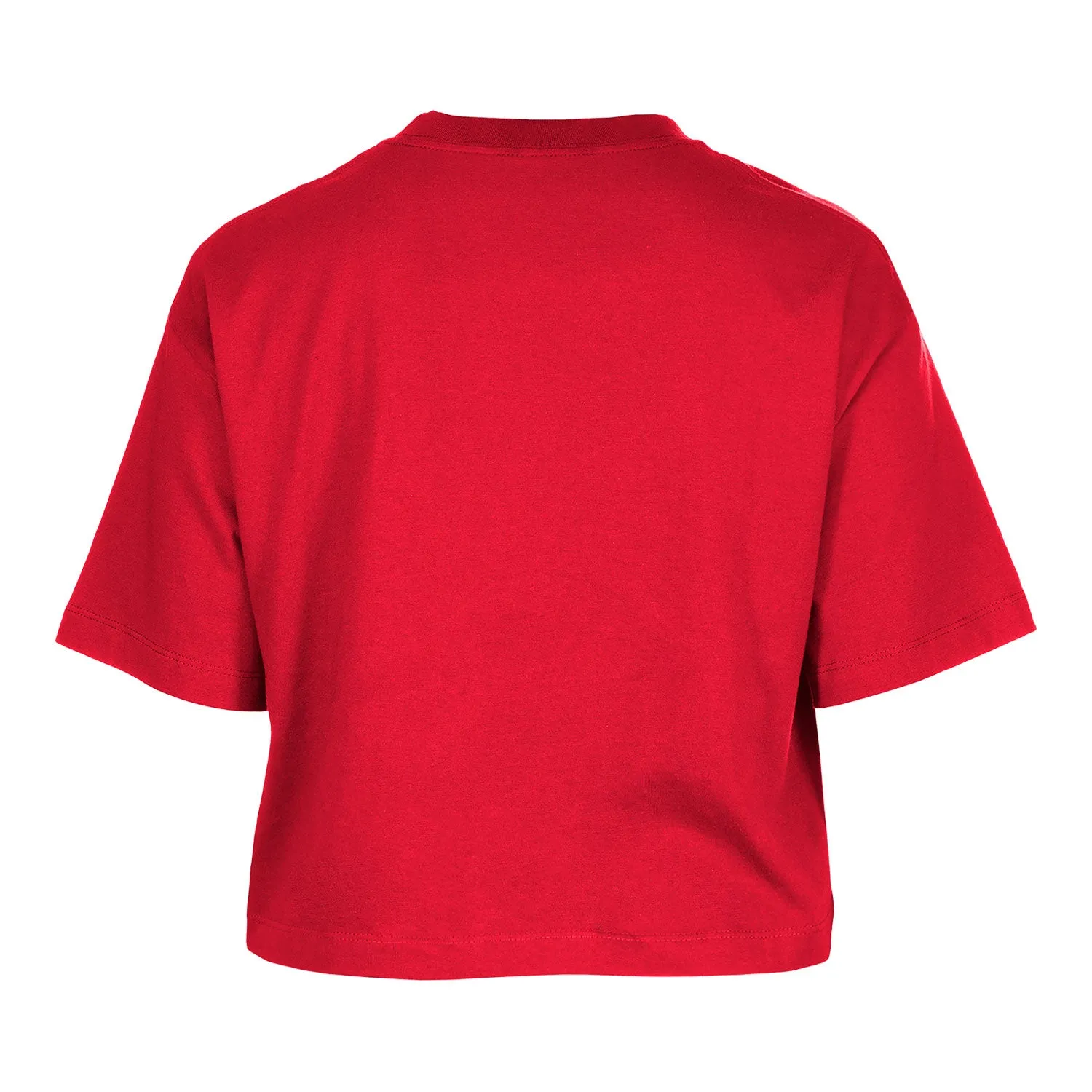 Ladies Ohio State Buckeyes Cropped Foil T-Shirt