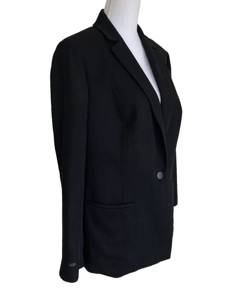 Lafayette 148 Black Lightweight Wool Blazer, 14