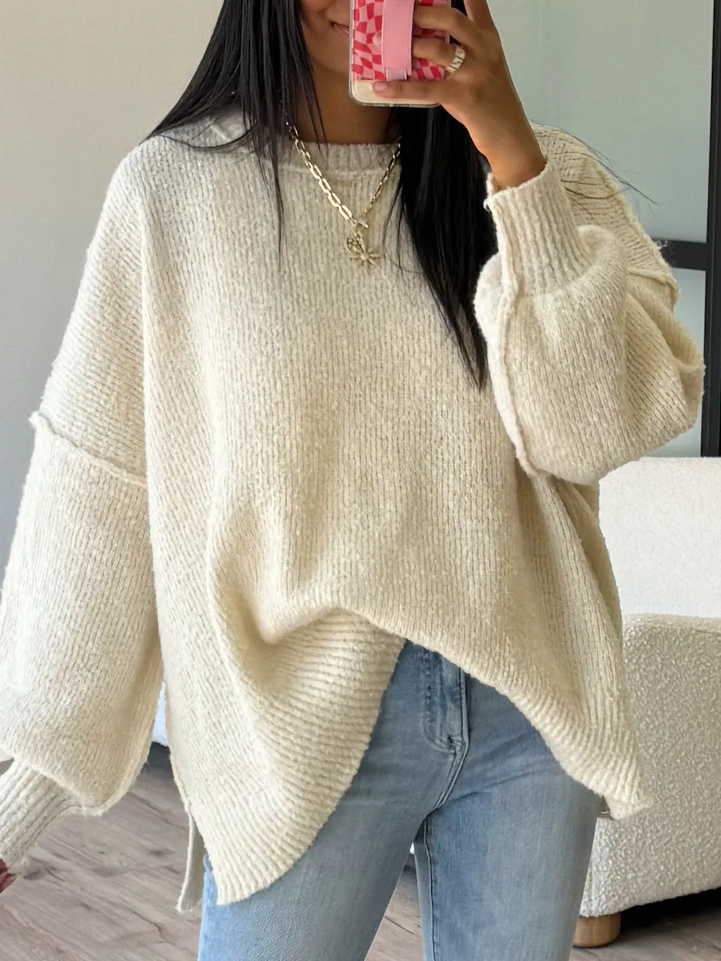 Lev Textured Sweater | Ivory |  Plus Available