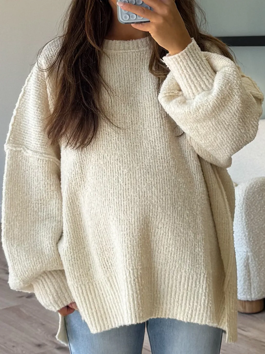 Lev Textured Sweater | Ivory |  Plus Available