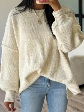 Lev Textured Sweater | Ivory |  Plus Available
