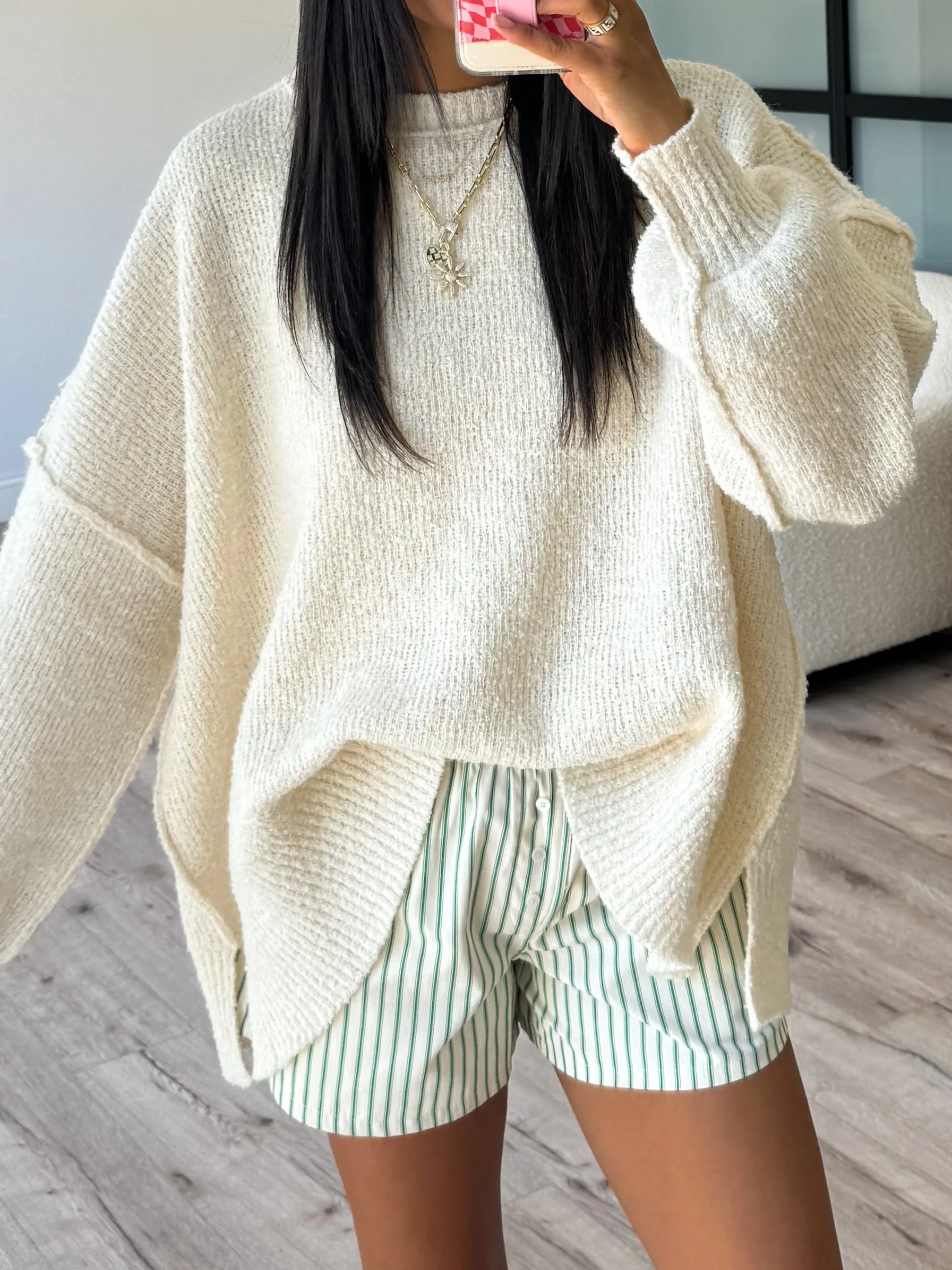 Lev Textured Sweater | Ivory |  Plus Available