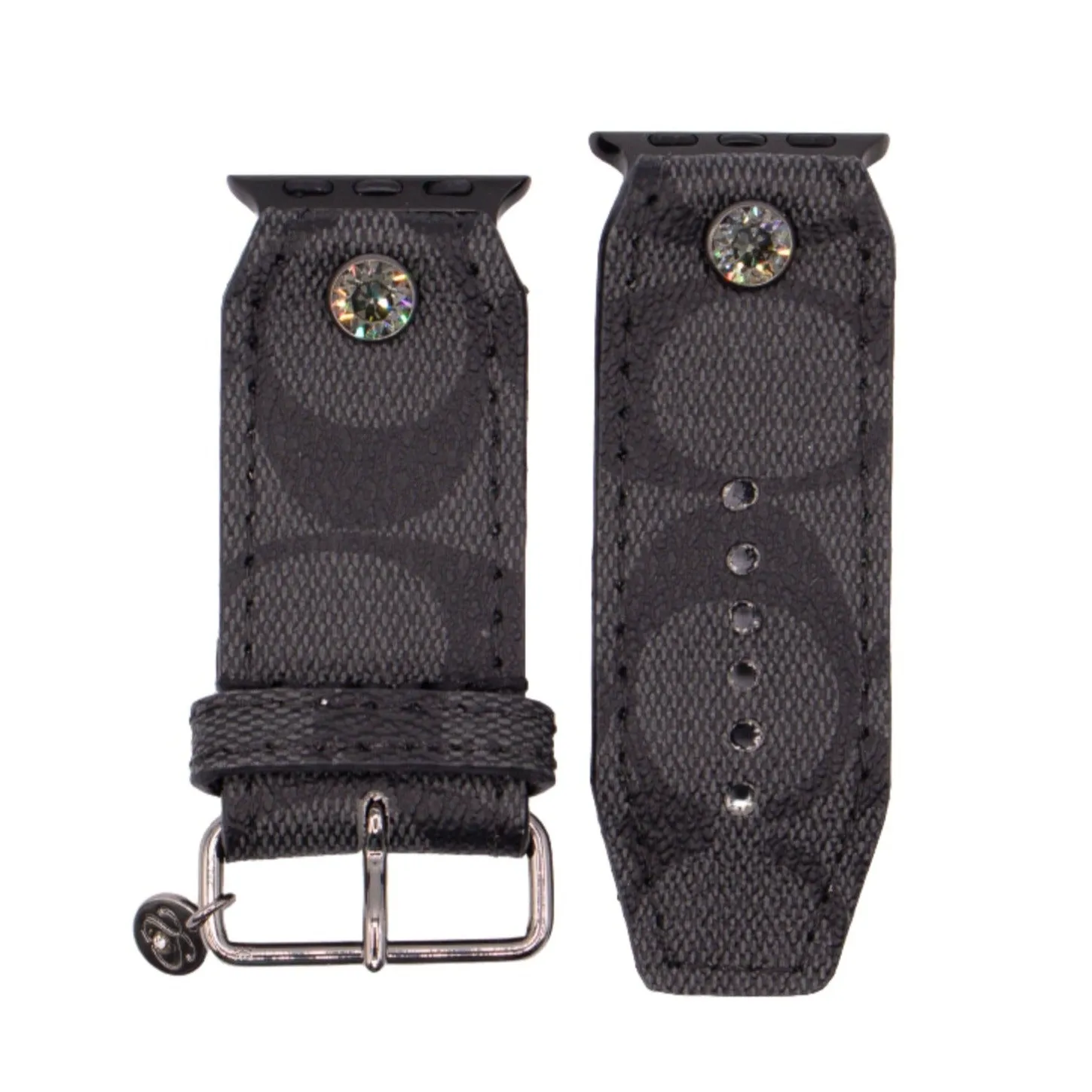 LIMITED EDITION - Upcycled Black Coach Coated Canvas Sivella Watchband
