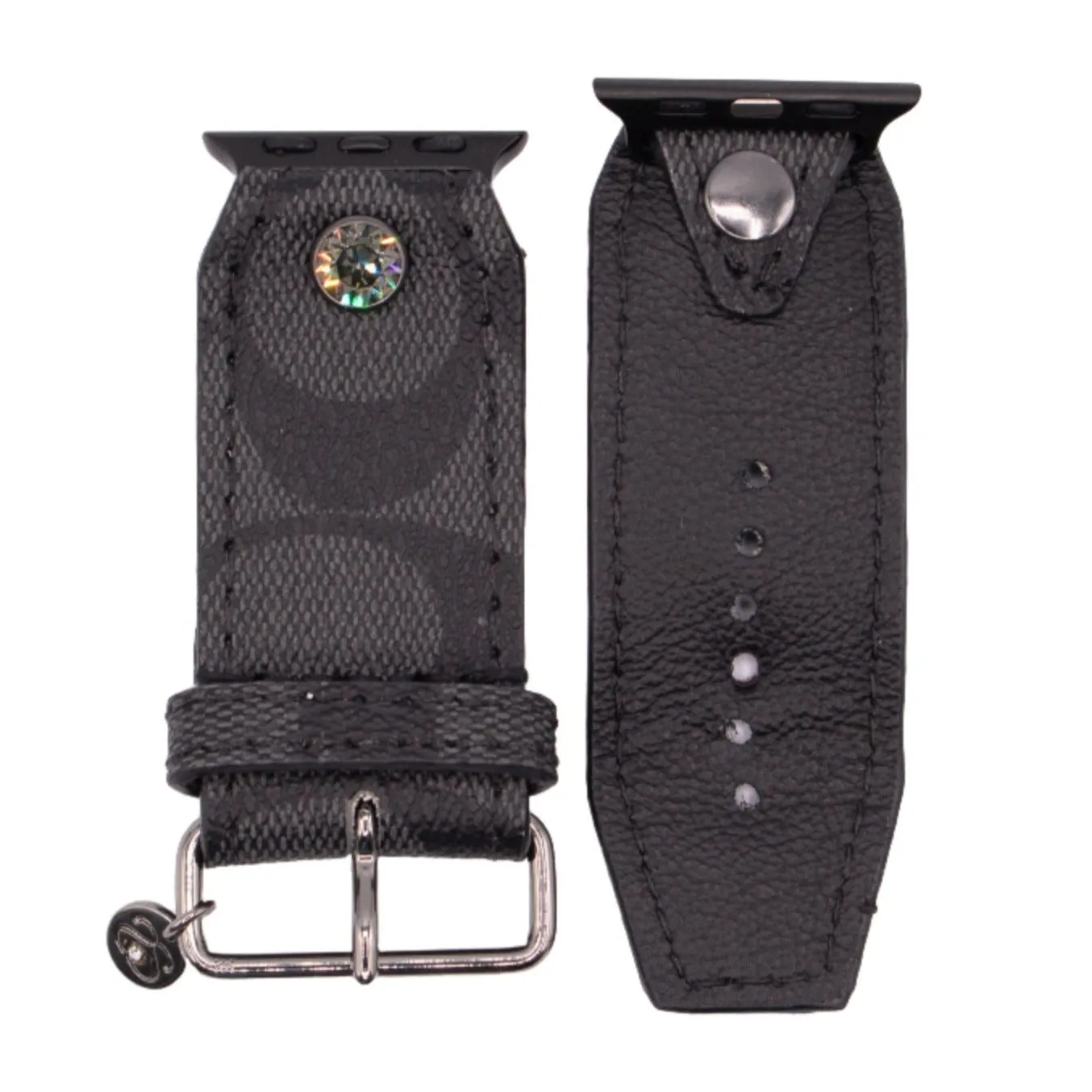 LIMITED EDITION - Upcycled Black Coach Coated Canvas Sivella Watchband