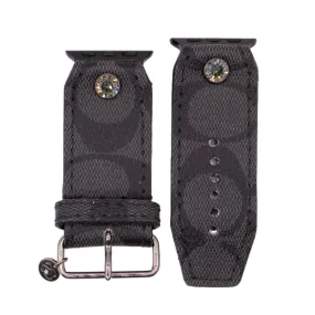 LIMITED EDITION - Upcycled Black Coach Coated Canvas Sivella Watchband