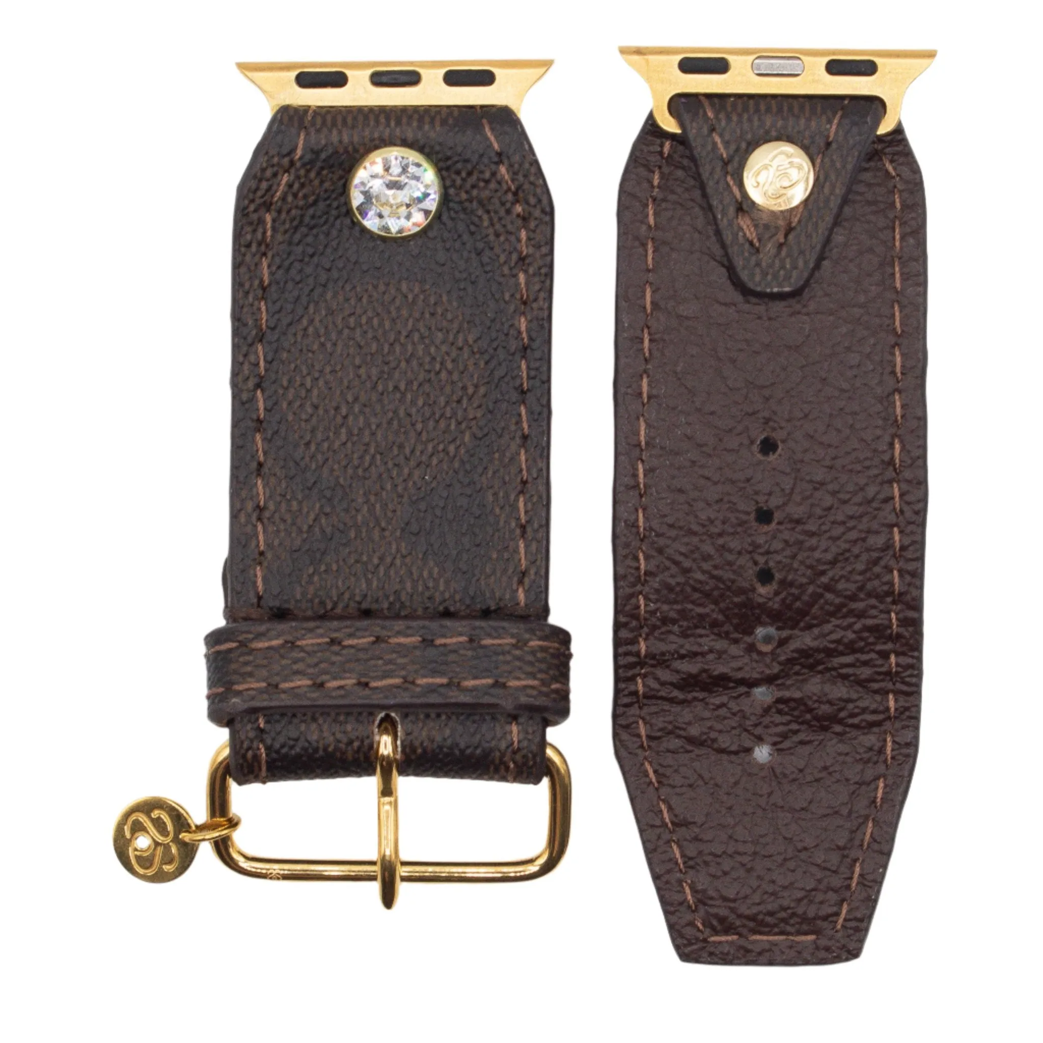 LIMITED EDITION - Upcycled Brown Coach Coated Canvas Sivella Watchband