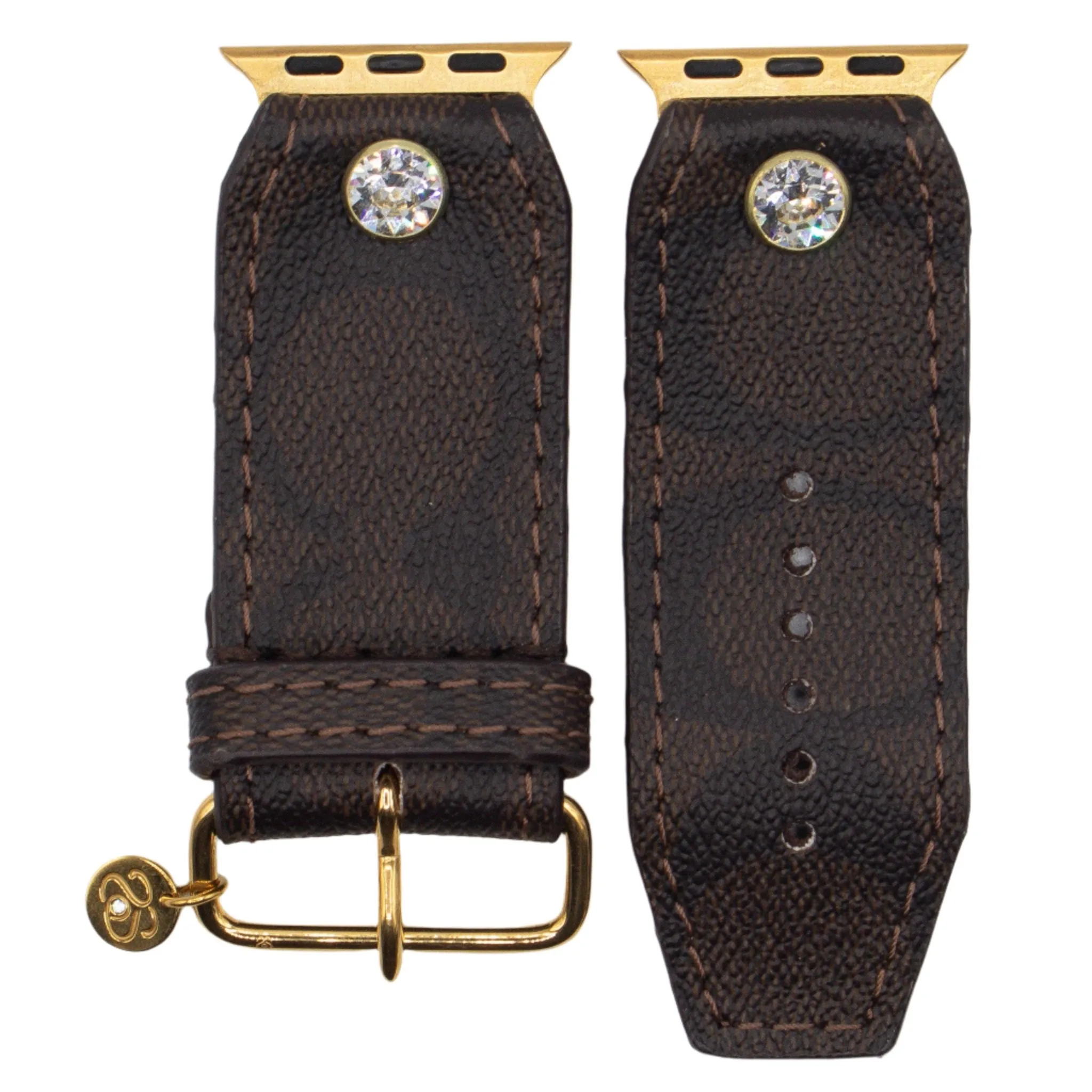 LIMITED EDITION - Upcycled Brown Coach Coated Canvas Sivella Watchband