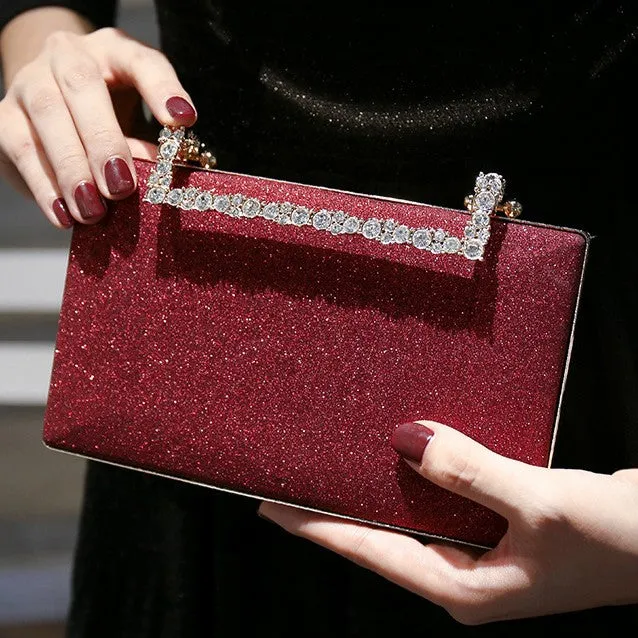 Lindsay Diamond Glitter Clutch Bag