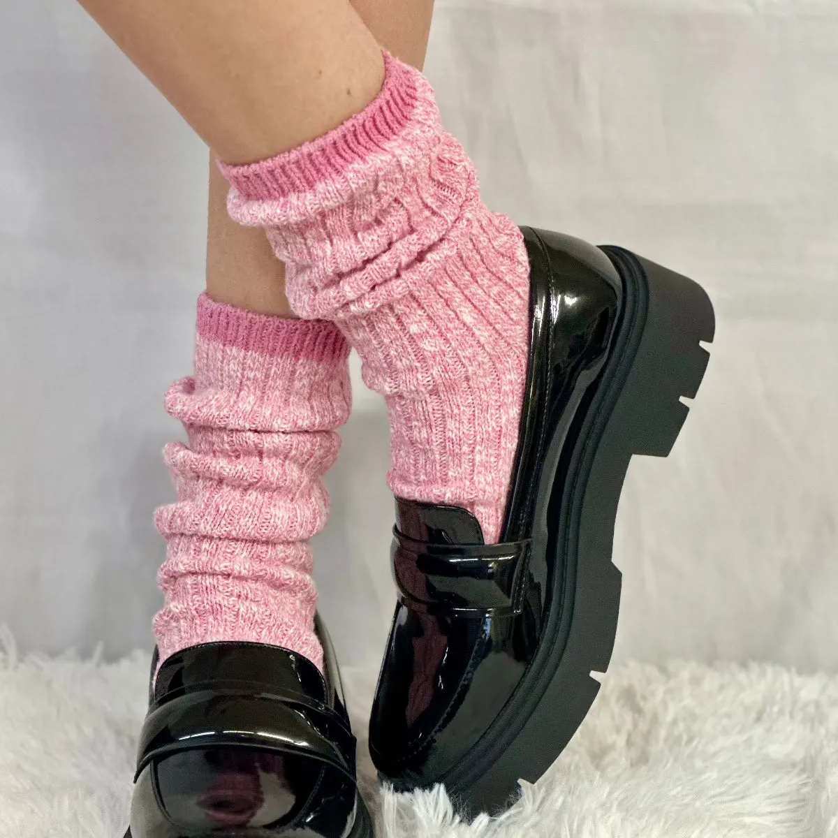 MARLED cotton short boot socks - pink