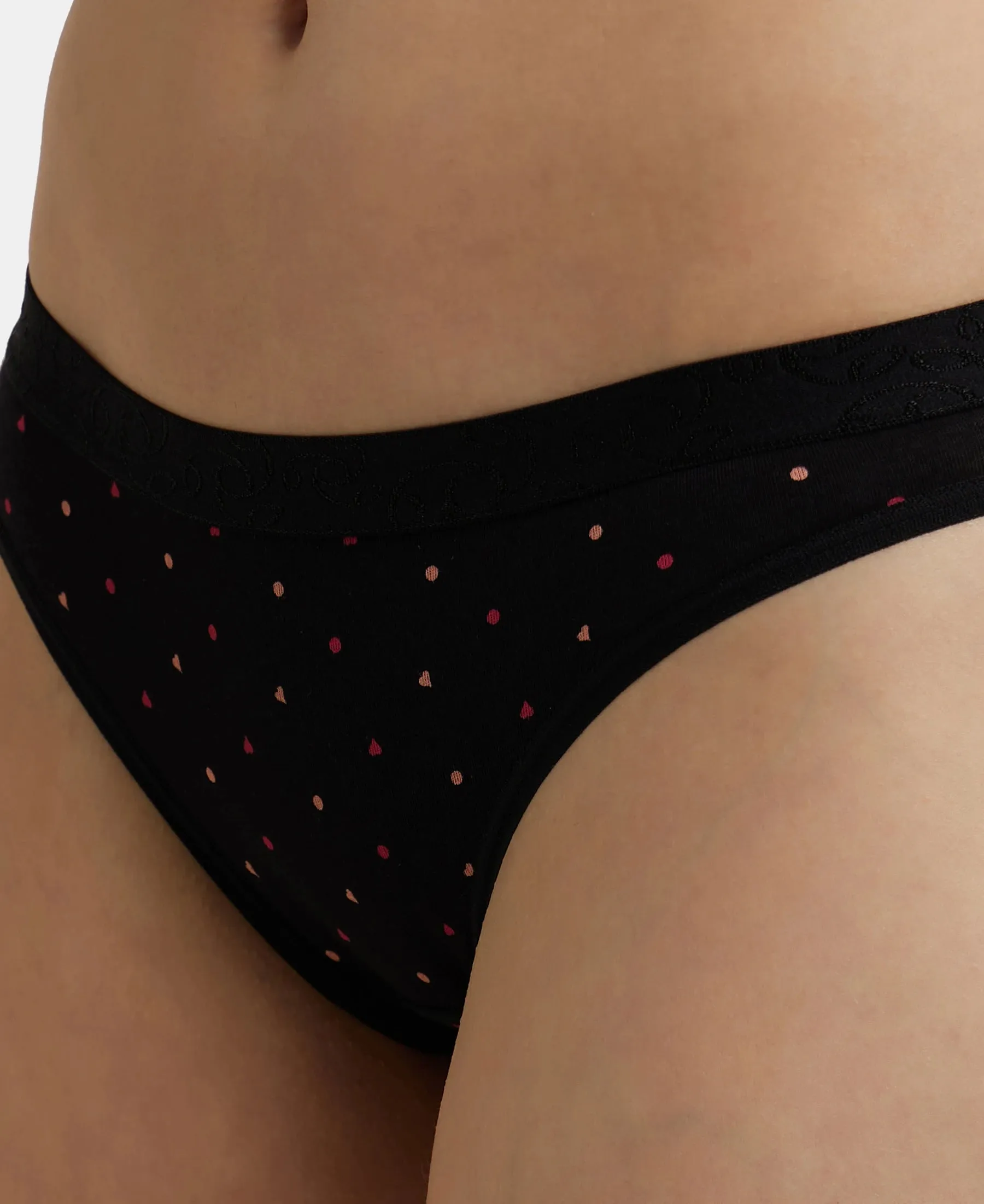 Medium Coverage Super Combed Cotton Elastane Stretch Mid Waist Bikini With Exposed Waistband and StayFresh Treatment - Assorted Colors (Pack of 3)