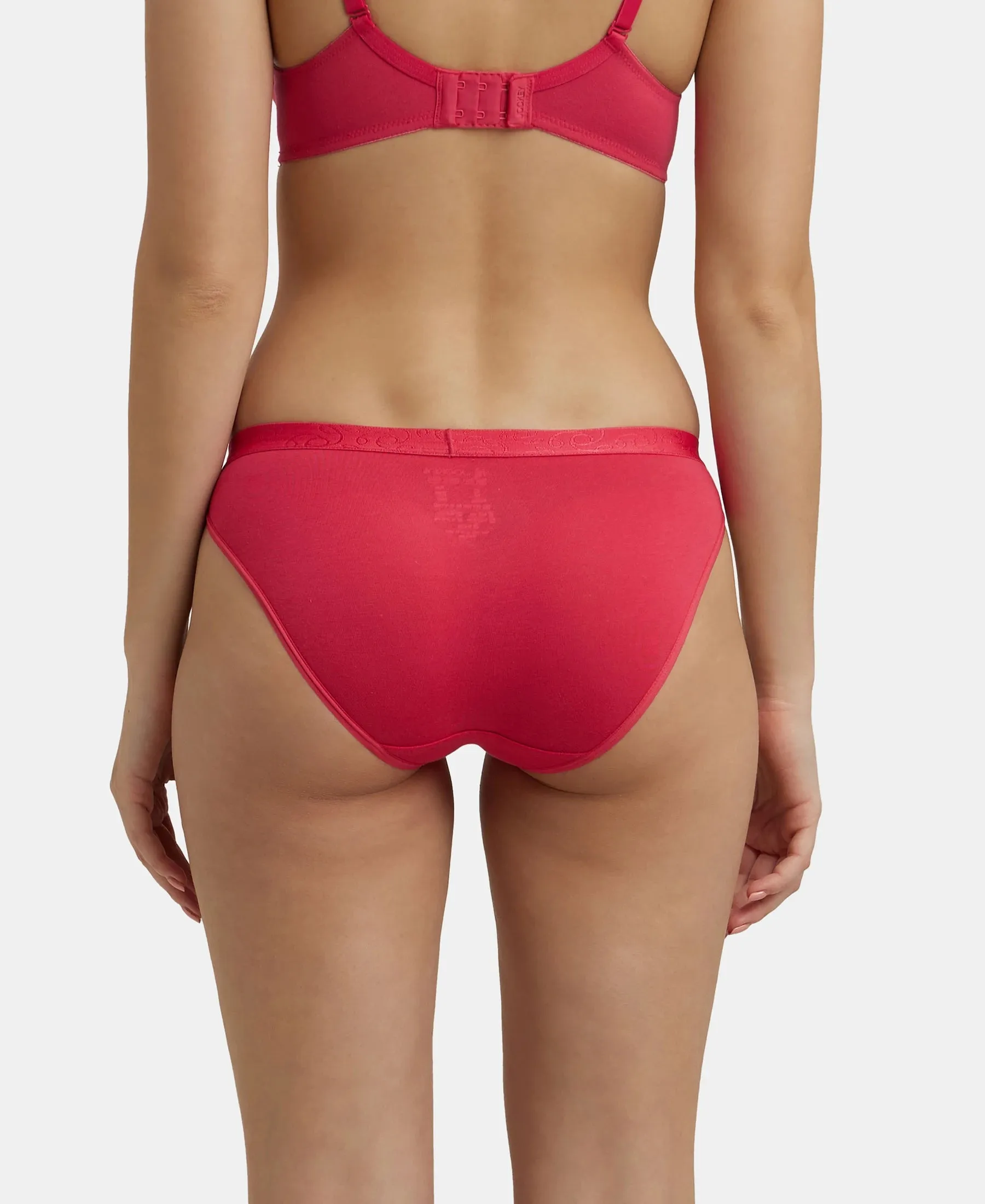 Medium Coverage Super Combed Cotton Elastane Stretch Mid Waist Bikini With Exposed Waistband and StayFresh Treatment - Assorted Colors (Pack of 3)