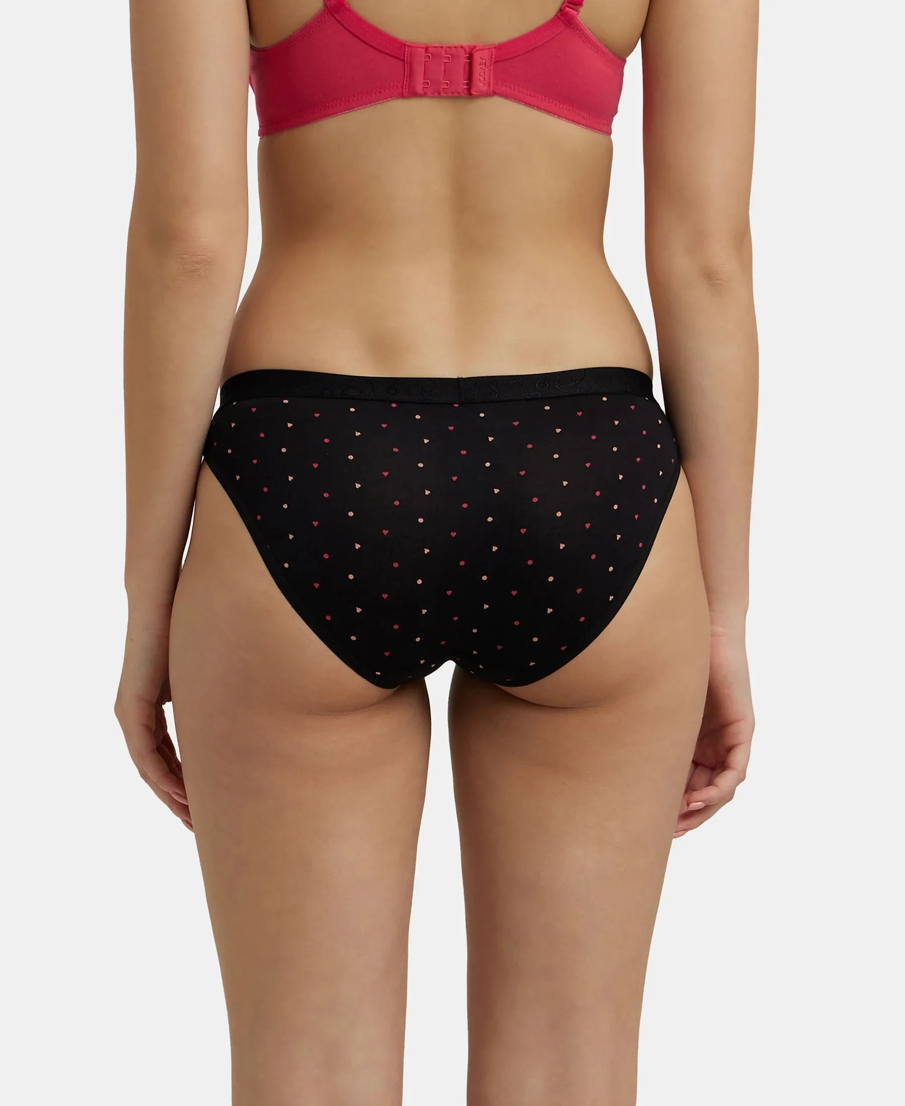 Medium Coverage Super Combed Cotton Elastane Stretch Mid Waist Bikini With Exposed Waistband and StayFresh Treatment - Assorted Colors (Pack of 3)