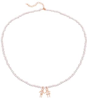Mini Me Pearl Necklace - 18K Rose Vermeil