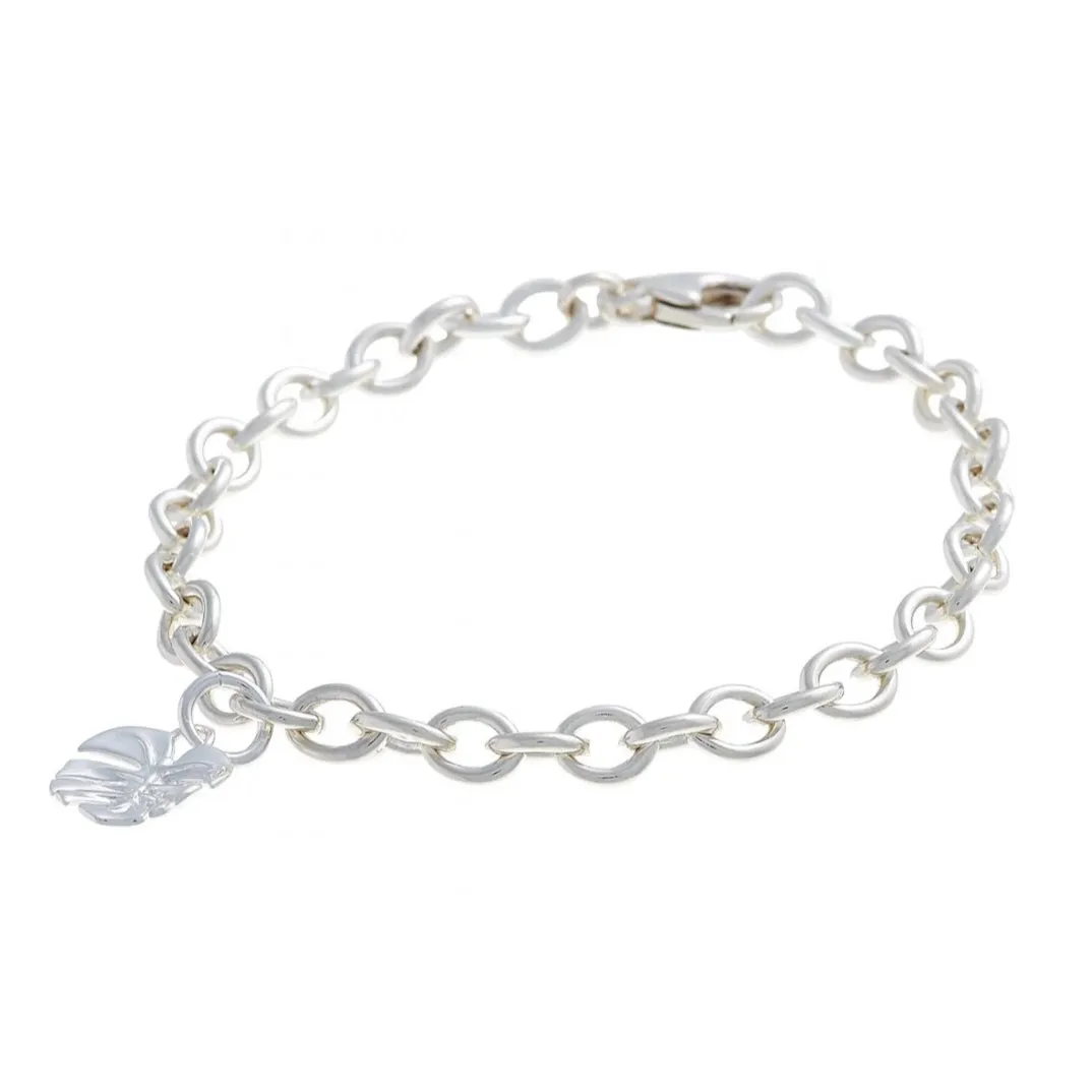 Monstera Palm Leaf Silver Charm