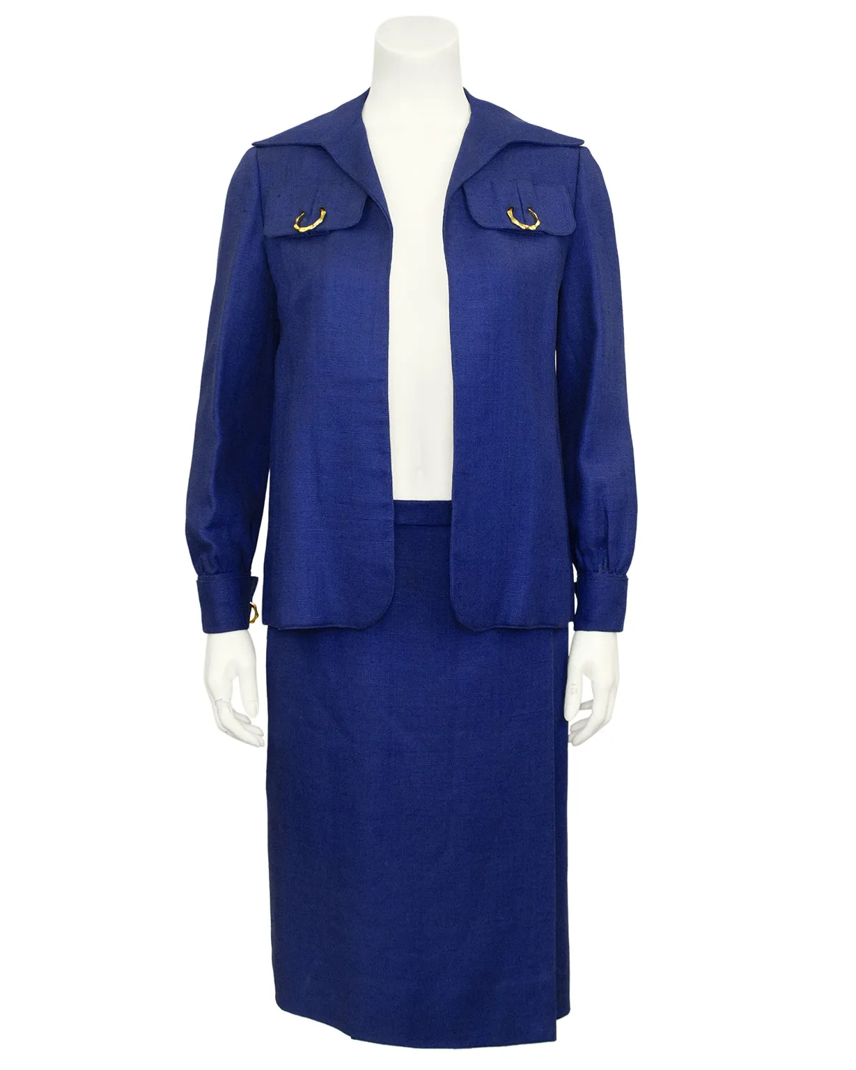 Navy Blue Linen Ensemble