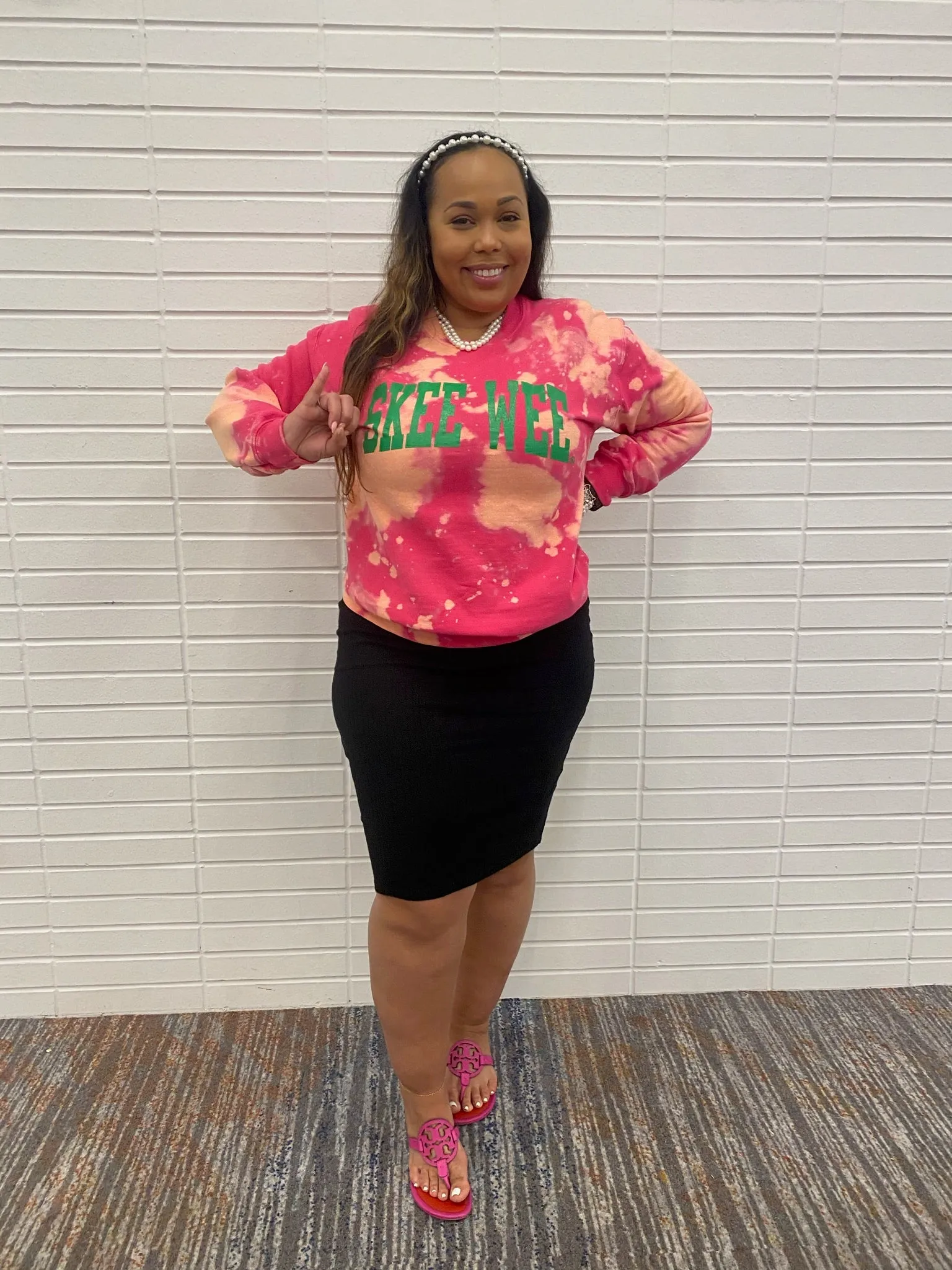 "The Signature Stroll" SkeeWee Pink Hand Dyed Sweatshirt