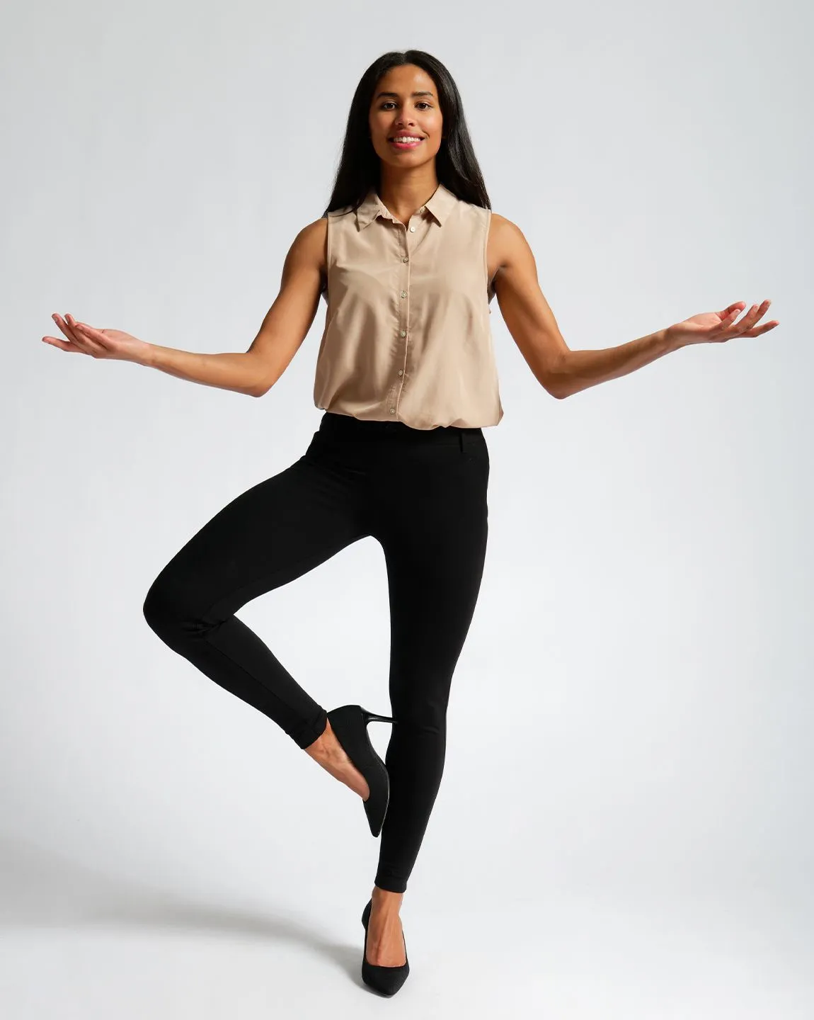 Skinny-Leg | Classic Dress Pant Yoga Pants (Black)