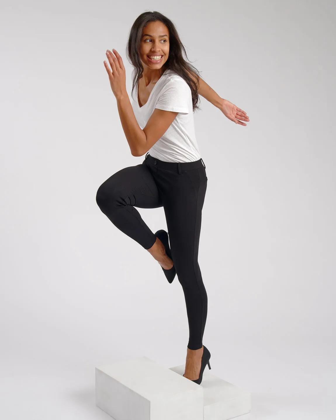 Skinny-Leg | Classic Dress Pant Yoga Pants (Black)