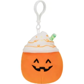 Squishmallow 3.5 Inch Lester the Pumpkin Spice Latte Halloween Plush Clip